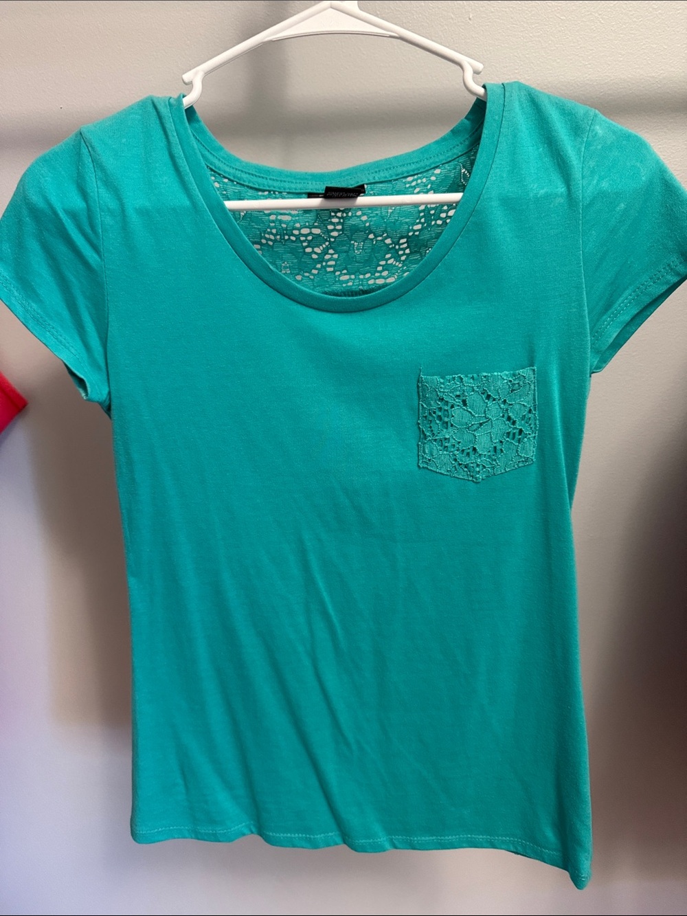 Rue21 Teal Lace-Accent Short Sleeve Tee